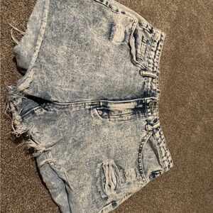 SHEIN Light Blue Distressed Jean Shorts